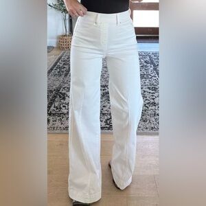 Spanx Seamed Front Wide Leg Pants Sz S Ecru Wash NWT